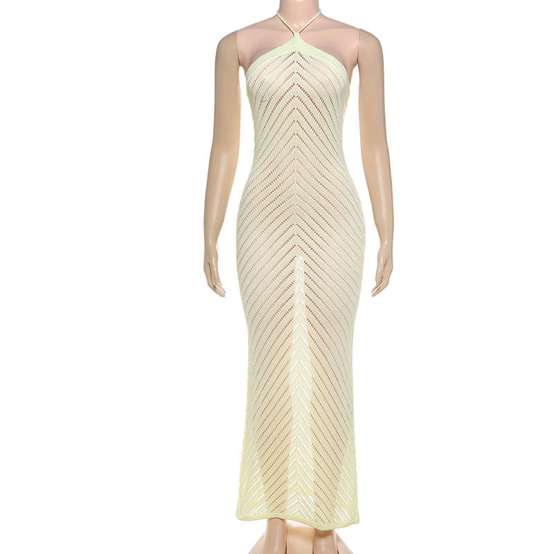 Fashion Women's Hollow Slim-fit Jumpsuit Long Dress