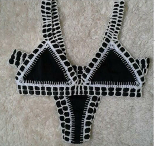 Hand Knitted And Colorful Fashionable Bikini With Straps