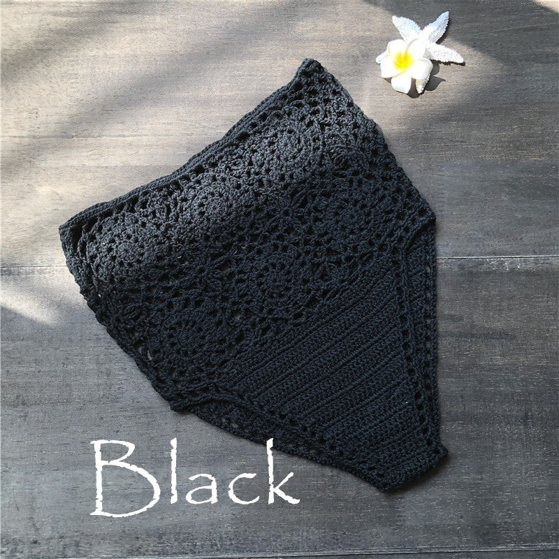 Woven cutout swimsuit shorts
