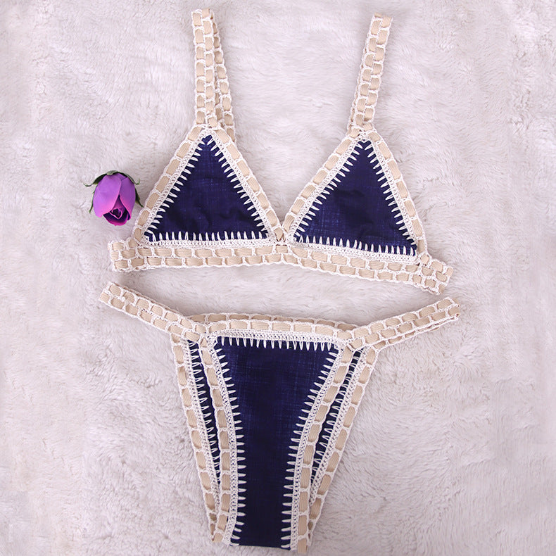 Hand Knitted And Colorful Fashionable Bikini With Straps