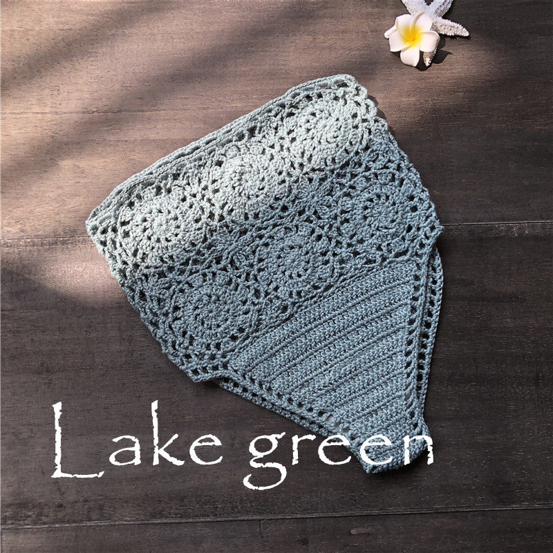 Woven cutout swimsuit shorts