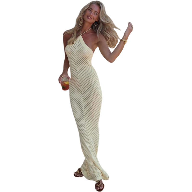 Fashion Women's Hollow Slim-fit Jumpsuit Long Dress