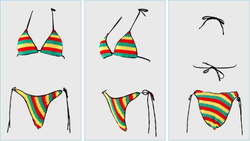 Women's Split Rainbow Beach Vacation Bikini