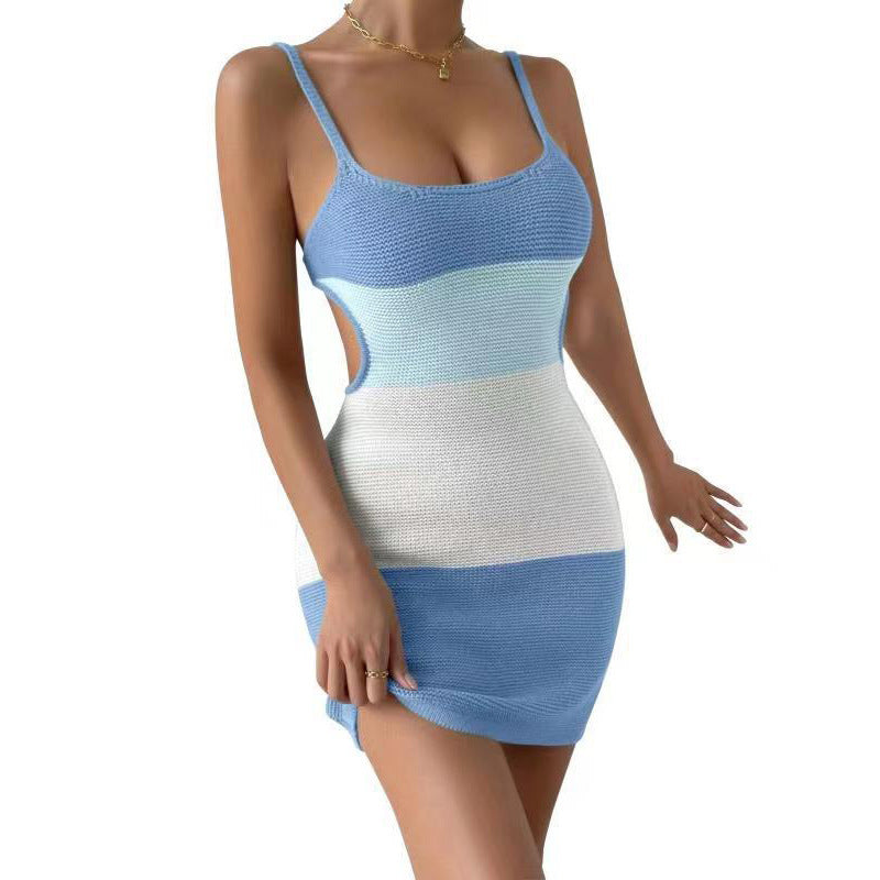 Azure Horizon Knitted Dress