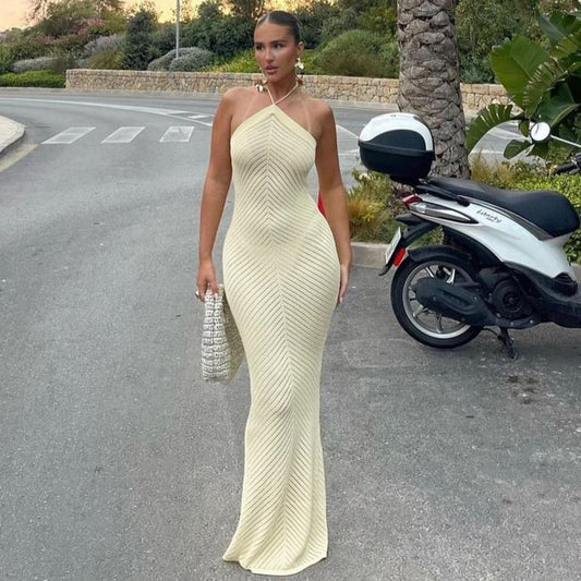 Fashion Women's Hollow Slim-fit Jumpsuit Long Dress