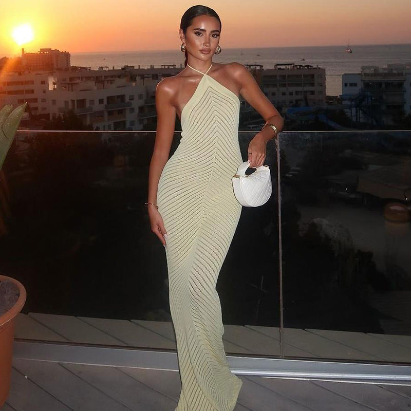 Fashion Women's Hollow Slim-fit Jumpsuit Long Dress
