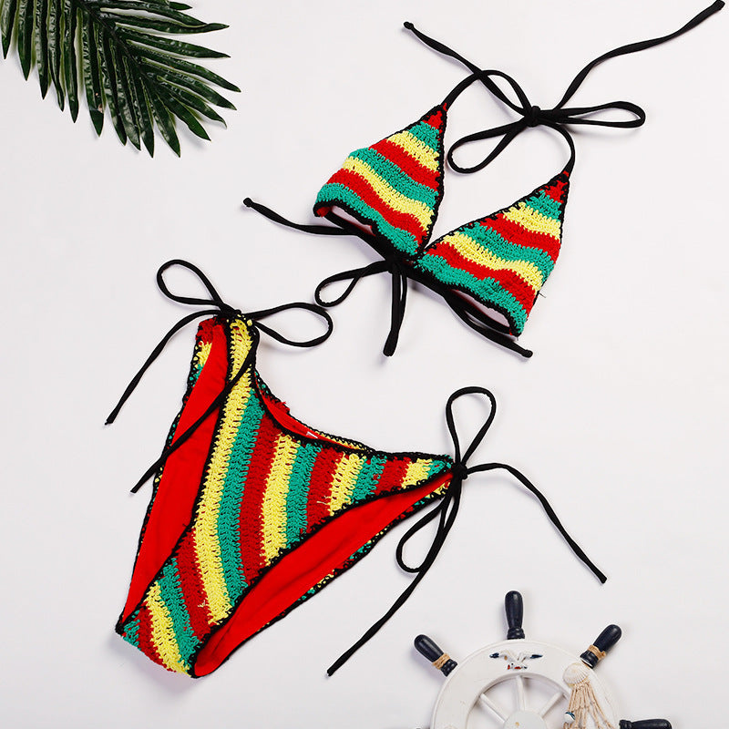Women's Split Rainbow Beach Vacation Bikini