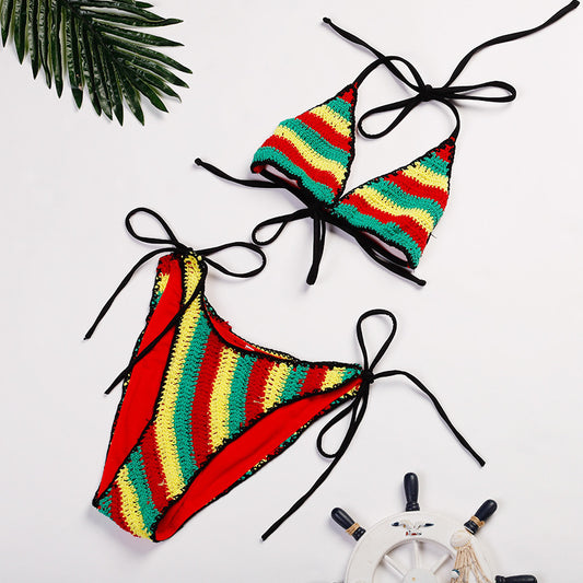 Women's Split Rainbow Beach Vacation Bikini